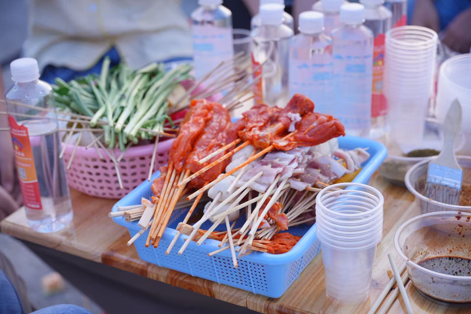 往期活动准备的食材与烤串